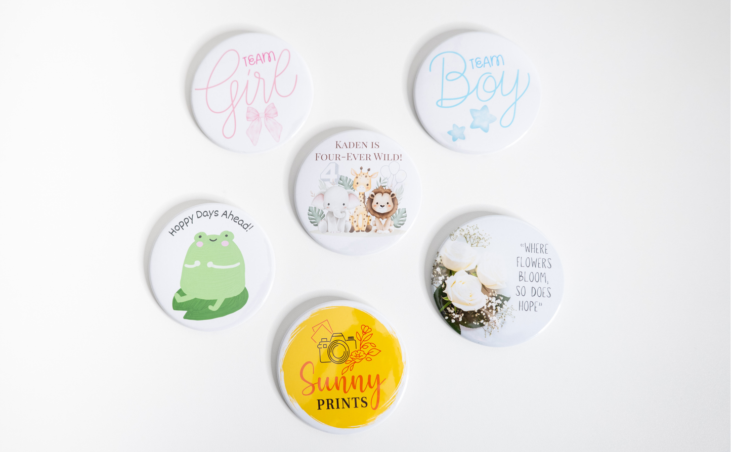 3" Round Button Pins