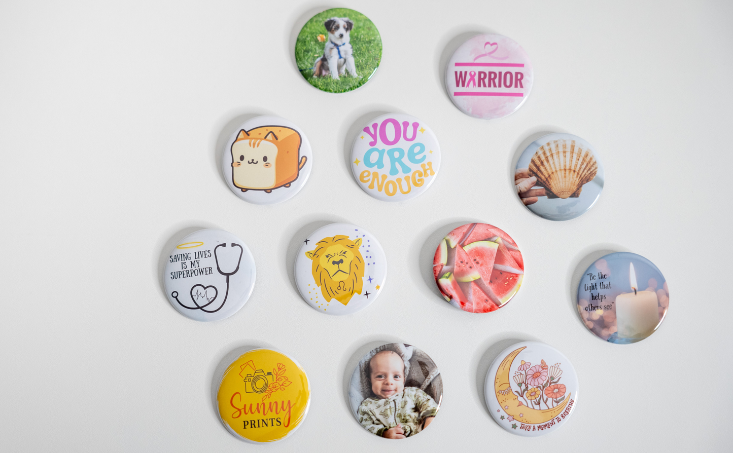 2" Round Button Pins