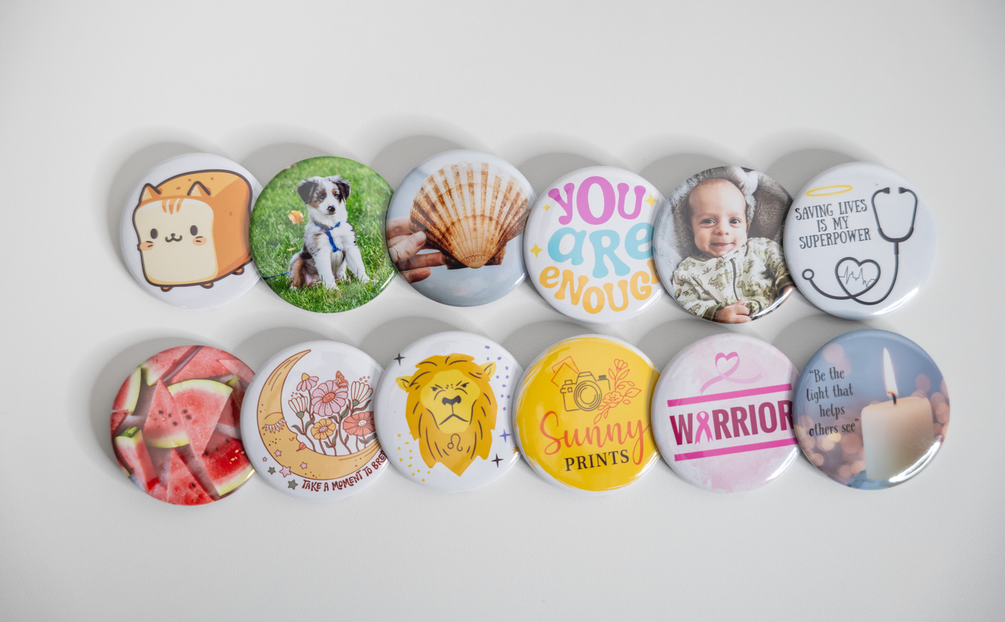 2" Round Button Pins