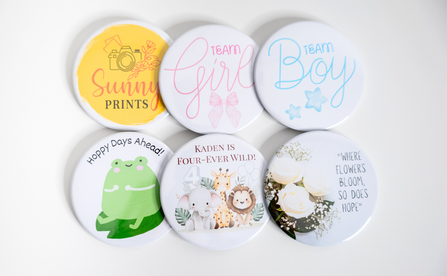 3" Round Button Pins