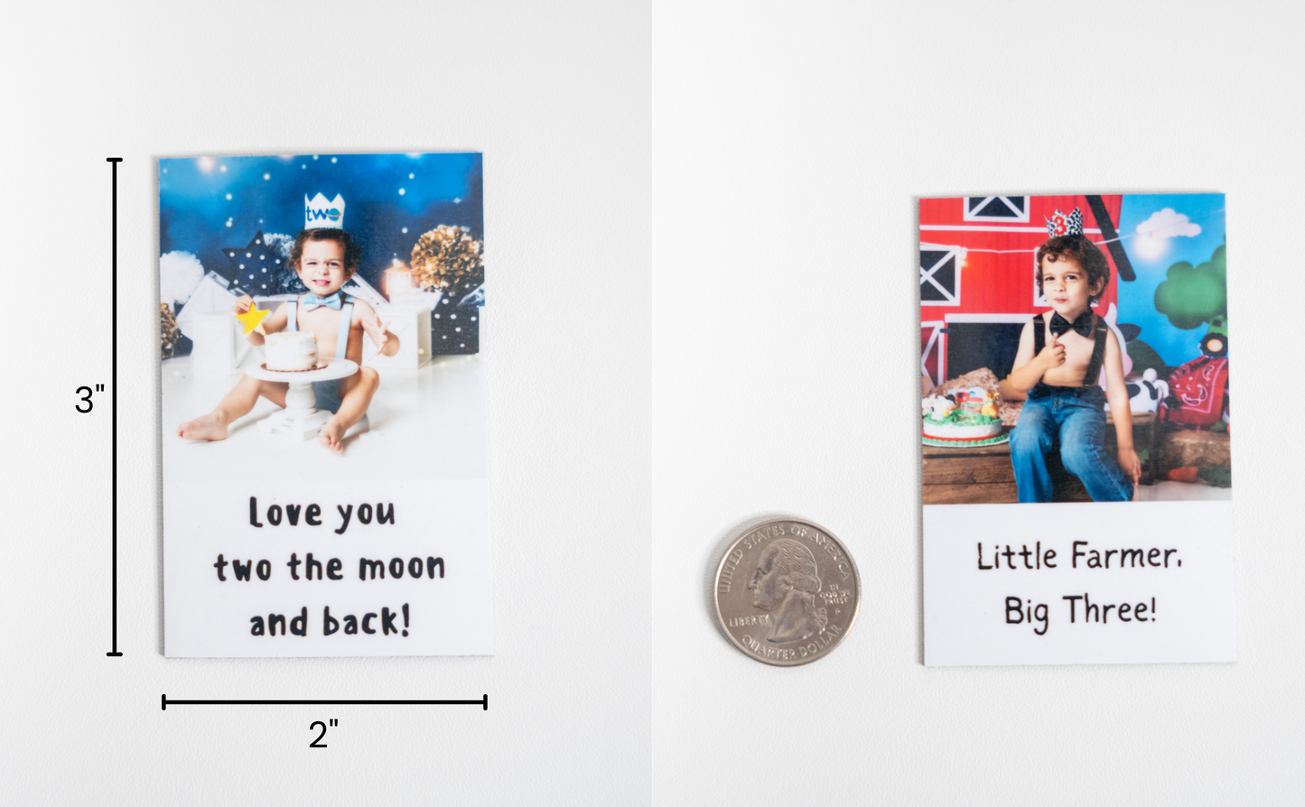 2" Square Flexible Magnets (with text)