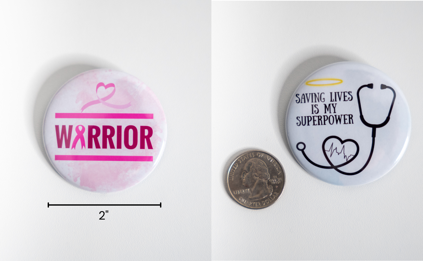 2" Round Button Pins
