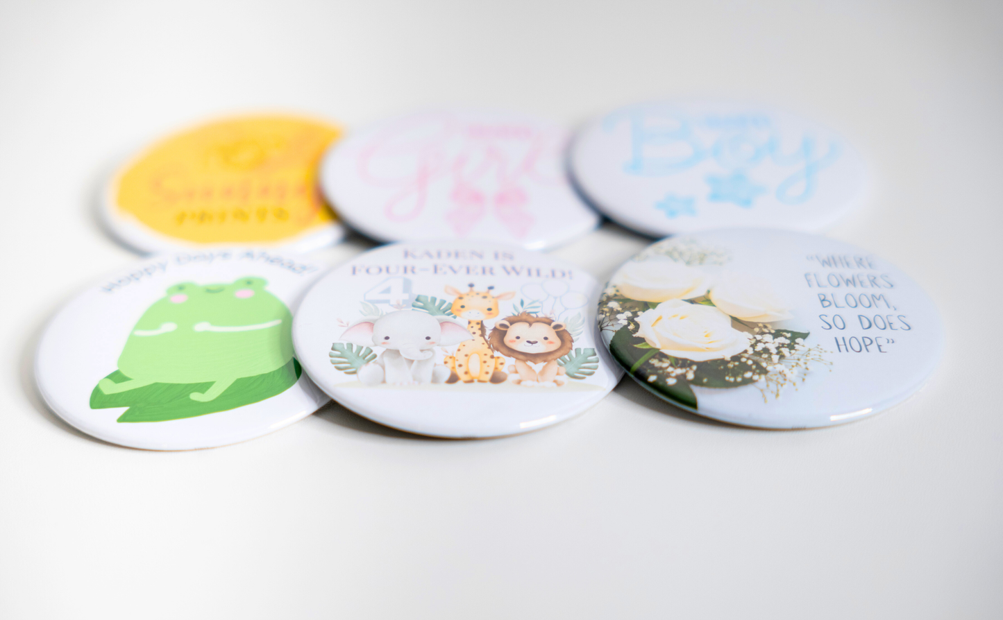 3" Round Button Pins